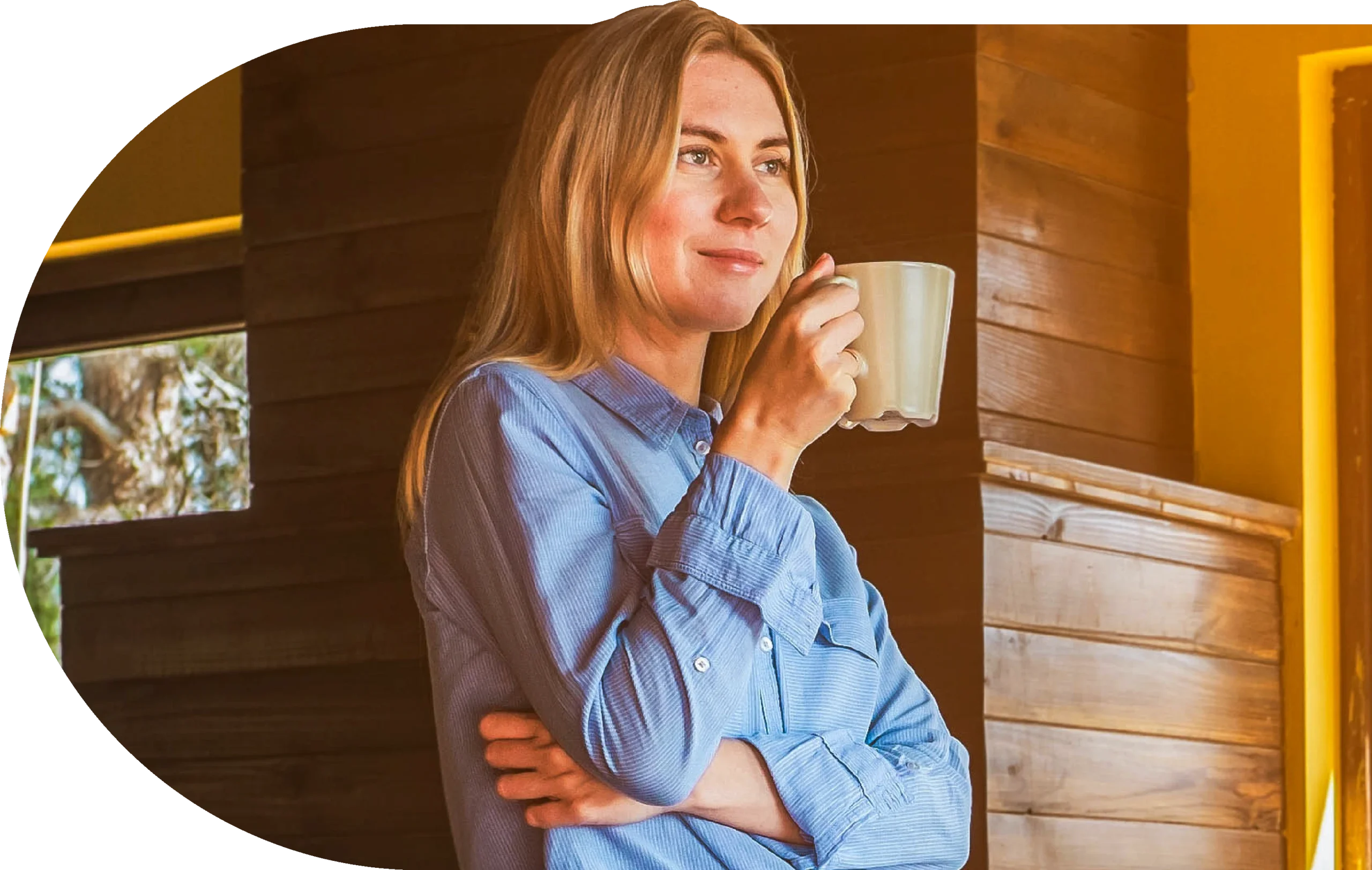 Girl holding a mug of coffee