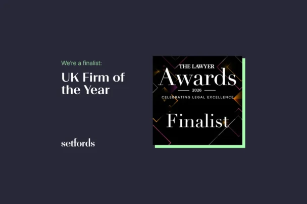 Setfords shortlisted for UK Firm of the Year at The Lawyer Awards 2026